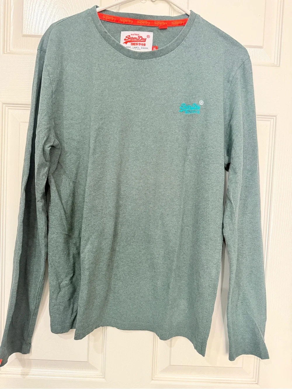 Superdry Men’s Crewneck Sweater in Sage Green